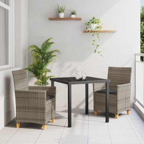 Conjunto de Comedor de Jardín 3 pcs Gris ratán sintético en Sillas de jardín | Comprar online en Foru.es