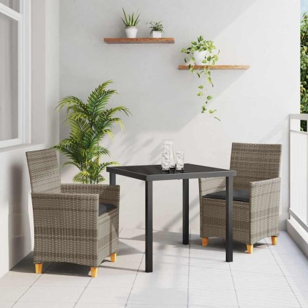 Conjunto de Comedor de Jardín 3 pcs Gris ratán sintético en Sillas de jardín | Comprar online en Foru.es