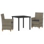 Conjunto de Comedor de Jardín 3 pcs Gris ratán sintético en Sillas de jardín | Comprar online en Foru.es