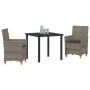 Conjunto de Comedor de Jardín 3 pcs Gris ratán sintético en Sillas de jardín | Comprar online en Foru.es
