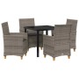 Conjunto de Comedor de Jardín 5 pcs Gris ratán sintético en Sillas de jardín | Comprar online en Foru.es