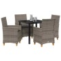 Conjunto de Comedor de Jardín 5 pcs Gris ratán sintético en Sillas de jardín | Comprar online en Foru.es
