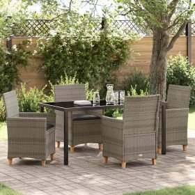 Conjunto de Comedor de Jardín 5 pcs Gris ratán sintético en Sillas de jardín | Comprar online en Foru.es