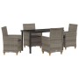 Conjunto de Comedor de Jardín 5 pcs Gris ratán sintético en Sillas de jardín | Comprar online en Foru.es