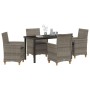 Conjunto de Comedor de Jardín 5 pcs Gris ratán sintético en Sillas de jardín | Comprar online en Foru.es