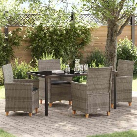 Conjunto de Comedor de Jardín 5 pcs Gris ratán sintético en Sillas de jardín | Comprar online en Foru.es