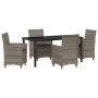 Conjunto de Comedor de Jardín 5 pcs Gris ratán sintético en Sillas de jardín | Comprar online en Foru.es