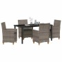 Conjunto de Comedor de Jardín 5 pcs Gris ratán sintético en Sillas de jardín | Comprar online en Foru.es
