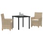 Conjunto de Comedor de Jardín 3 pcs Beige ratán sintético en Sillas de jardín | Comprar online en Foru.es