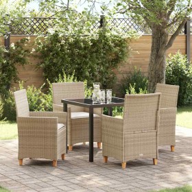 Conjunto de Comedor de Jardín 5 pcs Beige ratán sintético en Sillas de jardín | Comprar online en Foru.es