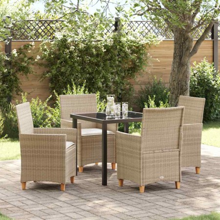 Conjunto de Comedor de Jardín 5 pcs Beige ratán sintético en Sillas de jardín | Comprar online en Foru.es