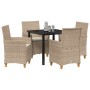 Conjunto de Comedor de Jardín 5 pcs Beige ratán sintético en Sillas de jardín | Comprar online en Foru.es
