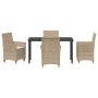 Conjunto de Comedor de Jardín 5 pcs Beige ratán sintético en Sillas de jardín | Comprar online en Foru.es