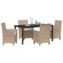 Conjunto de Comedor de Jardín 5 pcs Beige ratán sintético en Sillas de jardín | Comprar online en Foru.es