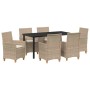 Conjunto de Comedor de Jardín 7 pcs Beige ratán sintético en Sillas de jardín | Comprar online en Foru.es