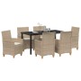 Conjunto de Comedor de Jardín 7 pcs Beige ratán sintético en Sillas de jardín | Comprar online en Foru.es