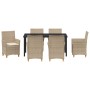 Conjunto de Comedor de Jardín 7 pcs Beige ratán sintético en Sillas de jardín | Comprar online en Foru.es
