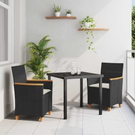 Conjunto de Comedor de Jardín 3 pcs Negro ratán sintético en Sillas de jardín | Comprar online en Foru.es