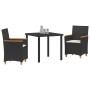 Conjunto de Comedor de Jardín 3 pcs Negro ratán sintético en Sillas de jardín | Comprar online en Foru.es