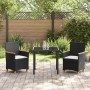 Conjunto de Comedor de Jardín 3 pcs Negro ratán sintético en Sillas de jardín | Comprar online en Foru.es