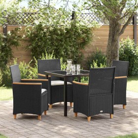 Conjunto de Comedor de Jardín 5 pcs Negro ratán sintético en Sillas de jardín | Comprar online en Foru.es