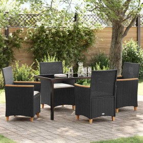 Conjunto de Comedor de Jardín 5 pcs Negro ratán sintético en Sillas de jardín | Comprar online en Foru.es