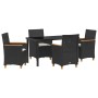Conjunto de Comedor de Jardín 5 pcs Negro ratán sintético en Sillas de jardín | Comprar online en Foru.es