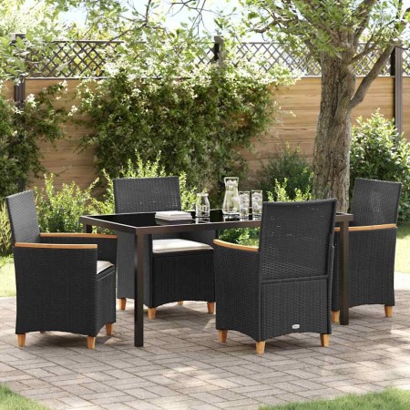 Conjunto de Comedor de Jardín 5 pcs Negro ratán sintético en Sillas de jardín | Comprar online en Foru.es