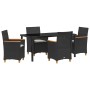 Conjunto de Comedor de Jardín 5 pcs Negro ratán sintético en Sillas de jardín | Comprar online en Foru.es