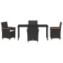Conjunto de Comedor de Jardín 5 pcs Negro ratán sintético en Sillas de jardín | Comprar online en Foru.es