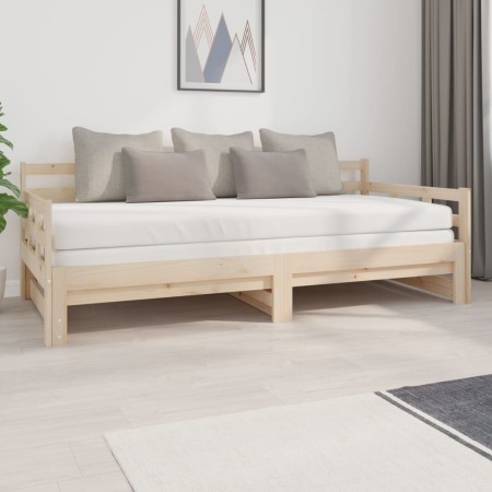 Sofá cama extraíble madera maciza de pino 2x(90x200) cm de vidaXL, Camas y somieres - Ref: Foro24-820372, Precio: 178,31 €, D...