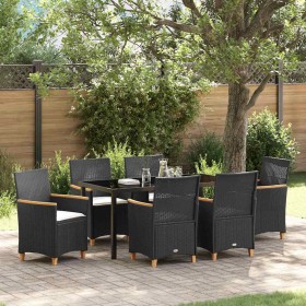 Conjunto de Comedor de Jardín 7 pcs Negro ratán sintético en Sillas de jardín | Comprar online en Foru.es