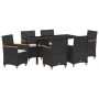 Conjunto de Comedor de Jardín 7 pcs Negro ratán sintético en Sillas de jardín | Comprar online en Foru.es