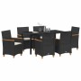 Conjunto de Comedor de Jardín 7 pcs Negro ratán sintético en Sillas de jardín | Comprar online en Foru.es