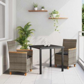 Conjunto de Comedor de Jardín 3 pcs Gris ratán sintético en Sillas de jardín | Comprar online en Foru.es