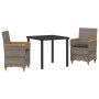 Conjunto de Comedor de Jardín 3 pcs Gris ratán sintético en Sillas de jardín | Comprar online en Foru.es