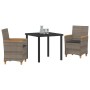Conjunto de Comedor de Jardín 3 pcs Gris ratán sintético en Sillas de jardín | Comprar online en Foru.es