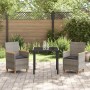 Conjunto de Comedor de Jardín 3 pcs Gris ratán sintético en Sillas de jardín | Comprar online en Foru.es