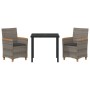 Conjunto de Comedor de Jardín 3 pcs Gris ratán sintético en Sillas de jardín | Comprar online en Foru.es