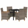 Conjunto de Comedor de Jardín 5 pcs Gris ratán sintético en Sillas de jardín | Comprar online en Foru.es
