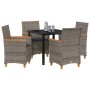 Conjunto de Comedor de Jardín 5 pcs Gris ratán sintético en Sillas de jardín | Comprar online en Foru.es