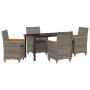 Conjunto de Comedor de Jardín 5 pcs Gris ratán sintético en Sillas de jardín | Comprar online en Foru.es
