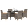 Conjunto de Comedor de Jardín 5 pcs Gris ratán sintético en Sillas de jardín | Comprar online en Foru.es