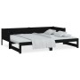 Sofá cama extraíble madera maciza de pino negro 2x(80x200) cm de vidaXL, Camas y somieres - Ref: Foro24-820261, Precio: 206,4...