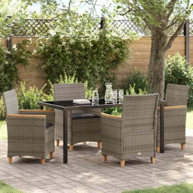 Conjunto de Comedor de Jardín 5 pcs Gris ratán sintético en Sillas de jardín | Comprar online en Foru.es
