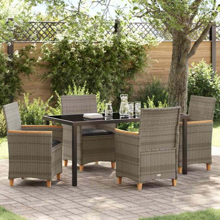 Conjunto de Comedor de Jardín 5 pcs Gris ratán sintético en Sillas de jardín | Comprar online en Foru.es
