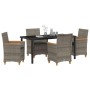 Conjunto de Comedor de Jardín 5 pcs Gris ratán sintético en Sillas de jardín | Comprar online en Foru.es