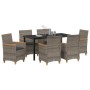 Conjunto de Comedor de Jardín 7 pcs Gris ratán sintético en Sillas de jardín | Comprar online en Foru.es