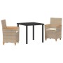 Conjunto de Comedor de Jardín 3 pcs Beige ratán sintético en Sillas de jardín | Comprar online en Foru.es