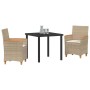 Conjunto de Comedor de Jardín 3 pcs Beige ratán sintético en Sillas de jardín | Comprar online en Foru.es